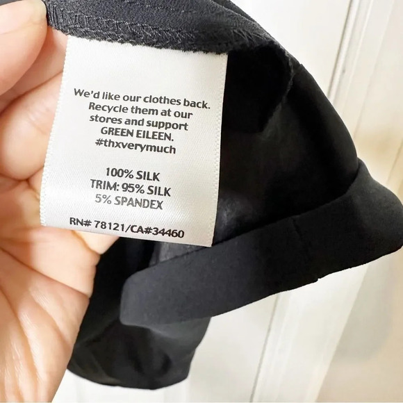 EILEEN FISHER 100% Silk Crepe Georgette Long Sleeve Tunic/Dress Size PP (2-4P) - Picture 3 of 7